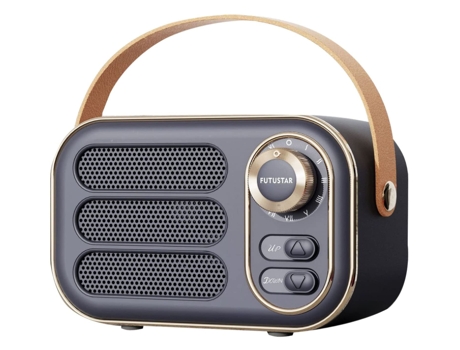 Altavoz retro Bluetooth 5.0, altavoces portátiles vintage Bluetooth, volumen alto, conexión inalámbrica Bluetooth 5.0 (negro) CHRONUS