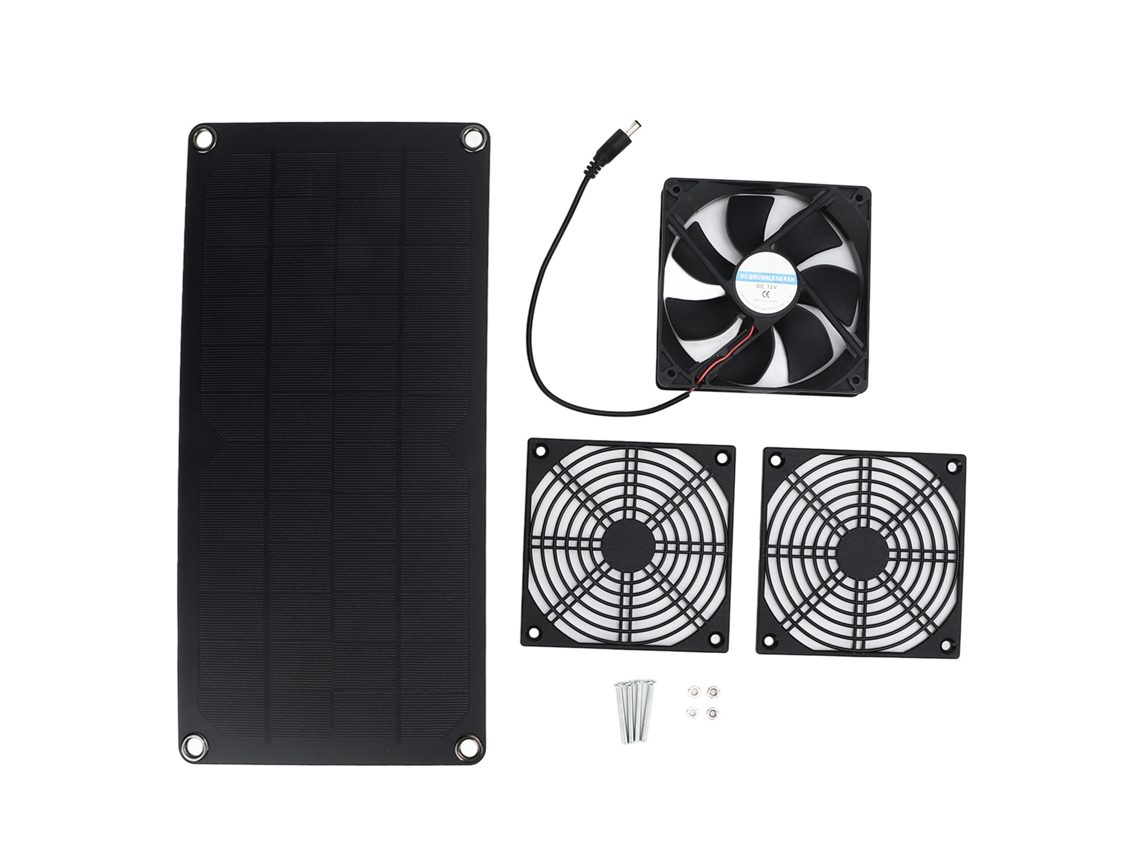 Ventilador solar de exterior de 10 W para gallinero y caseta de perro.