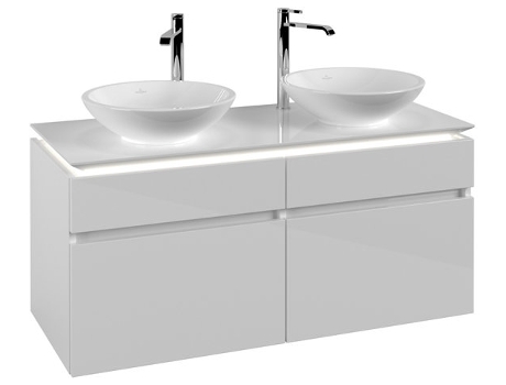 Villeroy &amp Boch Legato Vanity unit B584 1200x550x500mm 2 lavabos iluminación LED