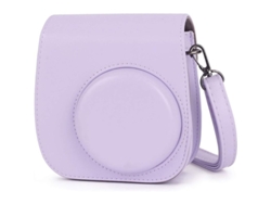 2026-bolsa Para Cámara Instantánea Instax Mini 11 De Cuero Pu Con Bolsillo Y Correa Ajustable Lila 2025
