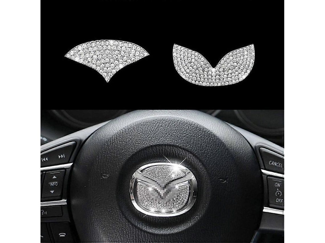 Adhesivo de diamante para volante compatible con Mazda 3 6 Cx3 Cx4 Cx5 Cx9 Accesorio decorativo interior