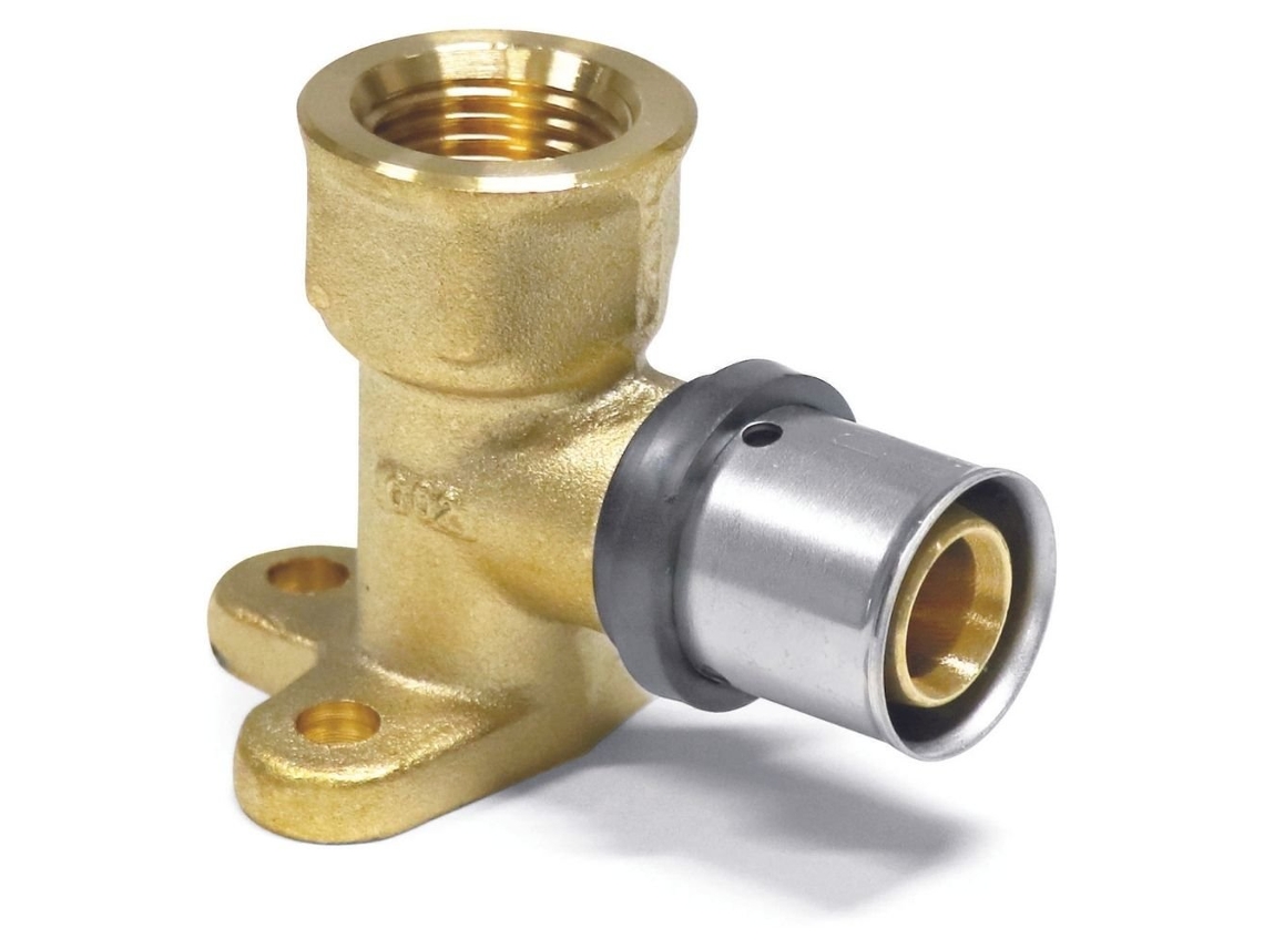 Codo de pared Pressfitting de 16 mm x 1/2" con latón especial y certificación DVGW Boni Shop