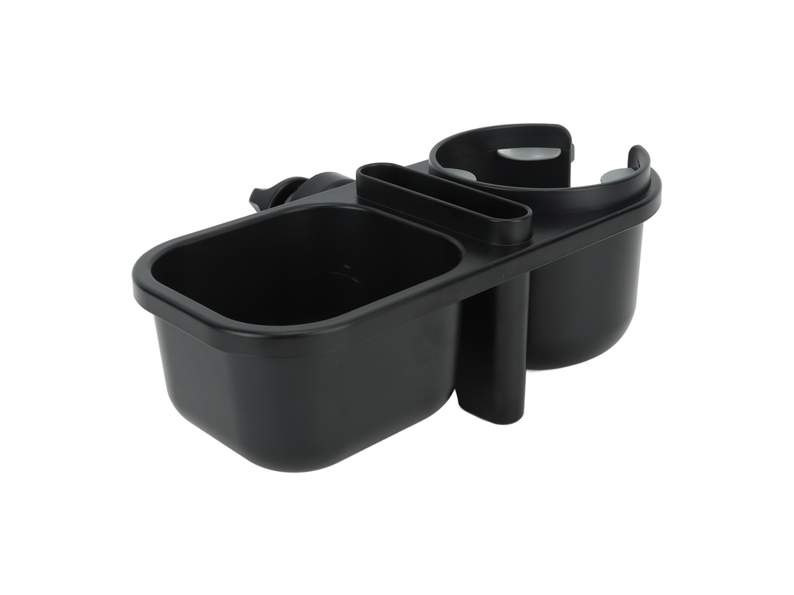 Bandeja Para Meriendas 3 En 1 Para Cochecito Con Portavasos Antideslizante Universal - Negro
