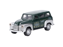 Coche de juguete ATS clásico con motor de fricción, puertas que se abren, luces, color verde oscuro, escala 1:32.