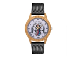 Reloj De Pulsera Analógico De Cuarzo Con Correa De Malla Para Mujer Y Hombre Negro Zhoulianfa