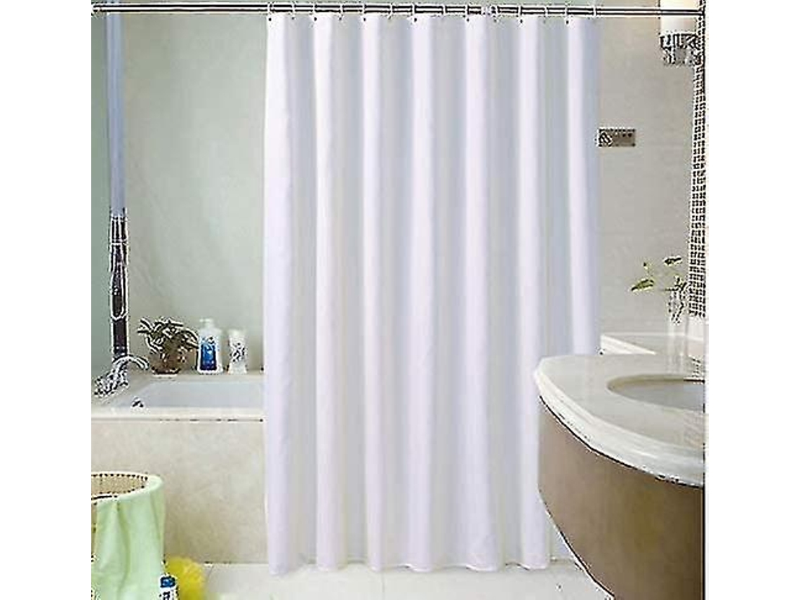 Cortina de ducha Jortmrd de color blanco liso, 180 x 220 cm, extra larga