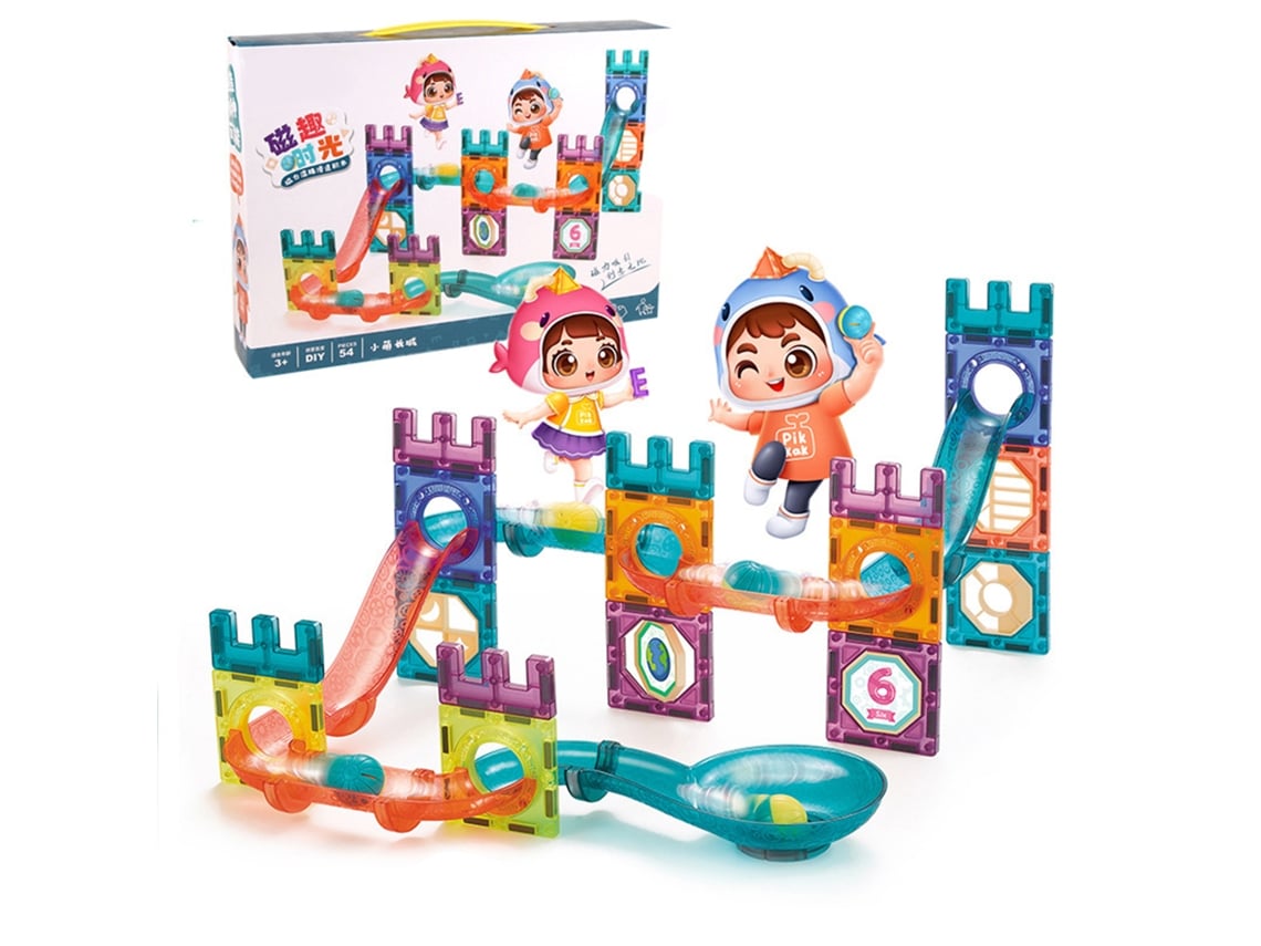 2026-54 Piezas Bloques Magnéticos De Pista Para Niños Juguetes Educativos Constructor Diy Set De Bloques Magnéticos