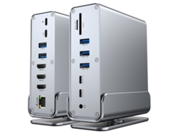 Estación De Acoplamiento Usb-c 15 En 1, Triple Pantalla 4k A 60 Hz, 100 W Pd, Rj45, 5 Puertos Usb. Panoona