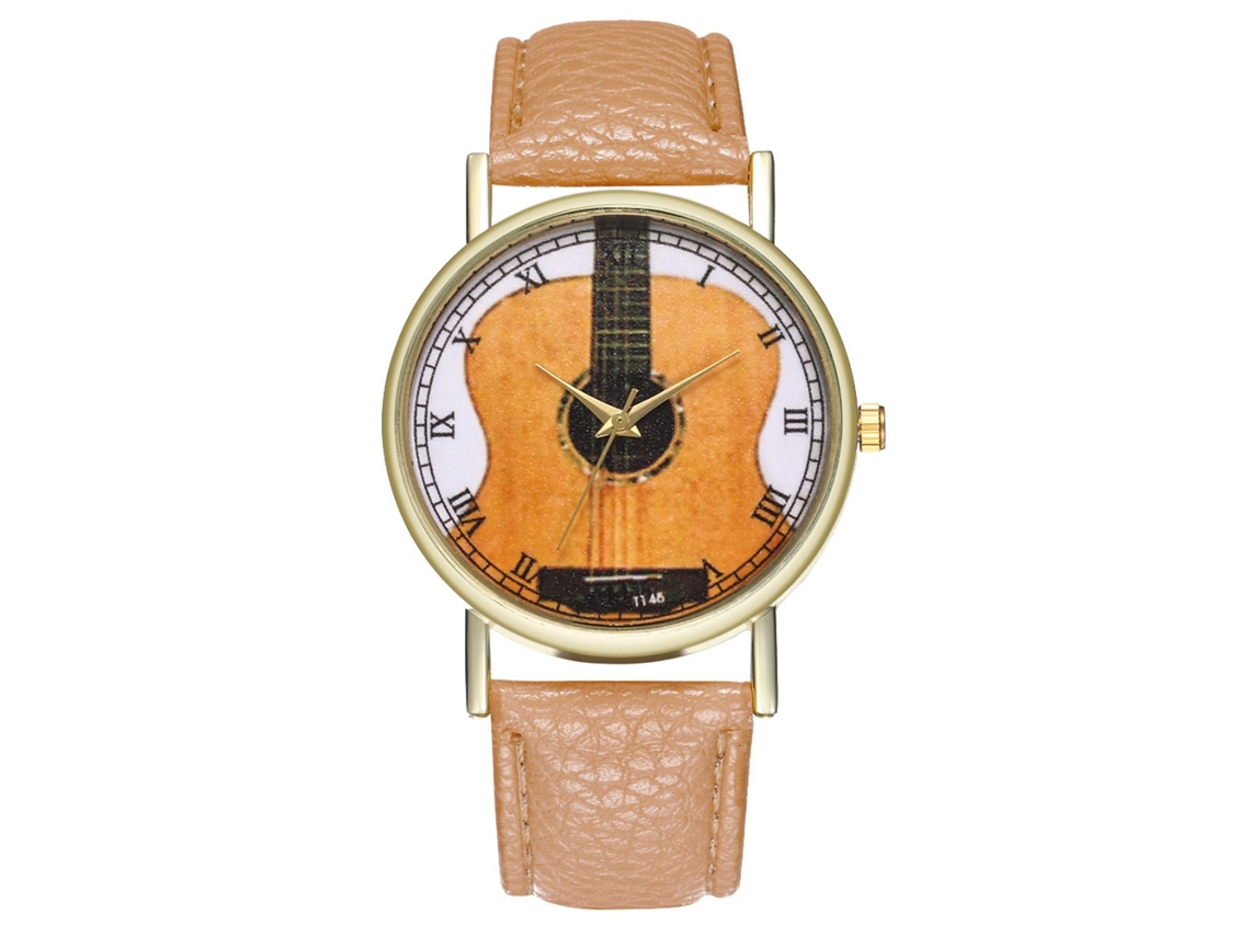 Reloj De Pulsera Analógico De Cuarzo Beige De Moda Con Esfera Redonda