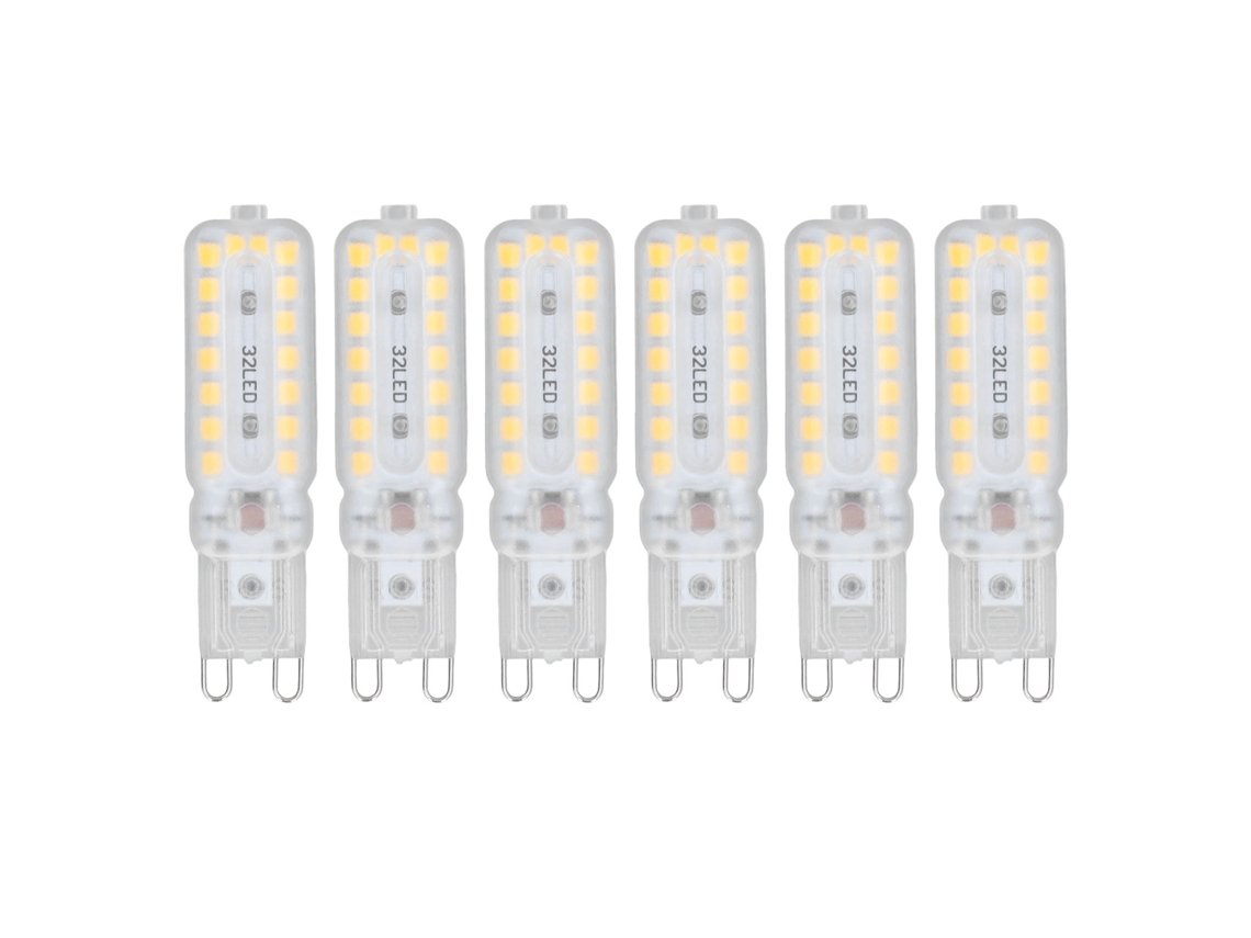 2026-6pcs Bombillas Led G9 7w Regulables 360° Iluminación Para Lámparas De Pared, Mesa Y Armario Blanco Cálido 110-140v