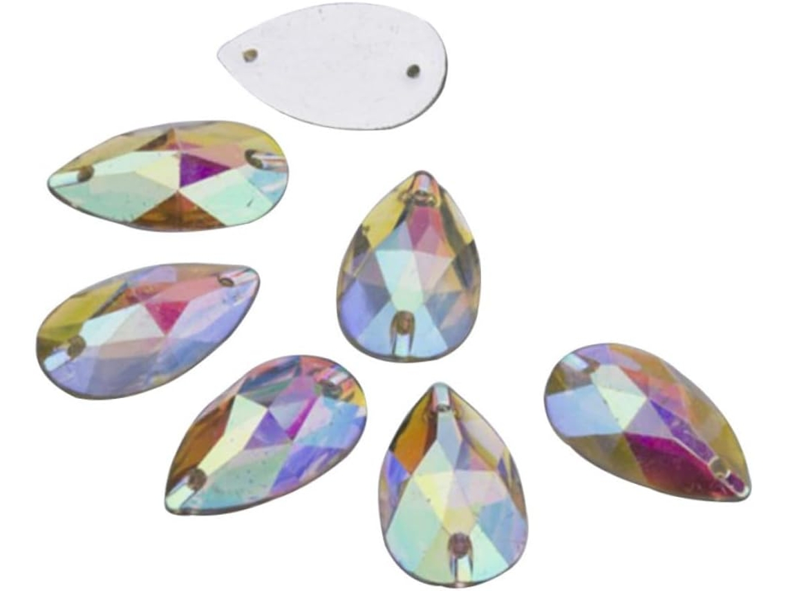 100 cristales planos de resina en forma de lágrima, para decoración de uñas. Slowmoose