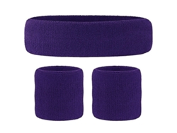 Conjunto de 3 piezas Yuysan en tela de algodón, diadema y muñequeras deportivas, color blanco.