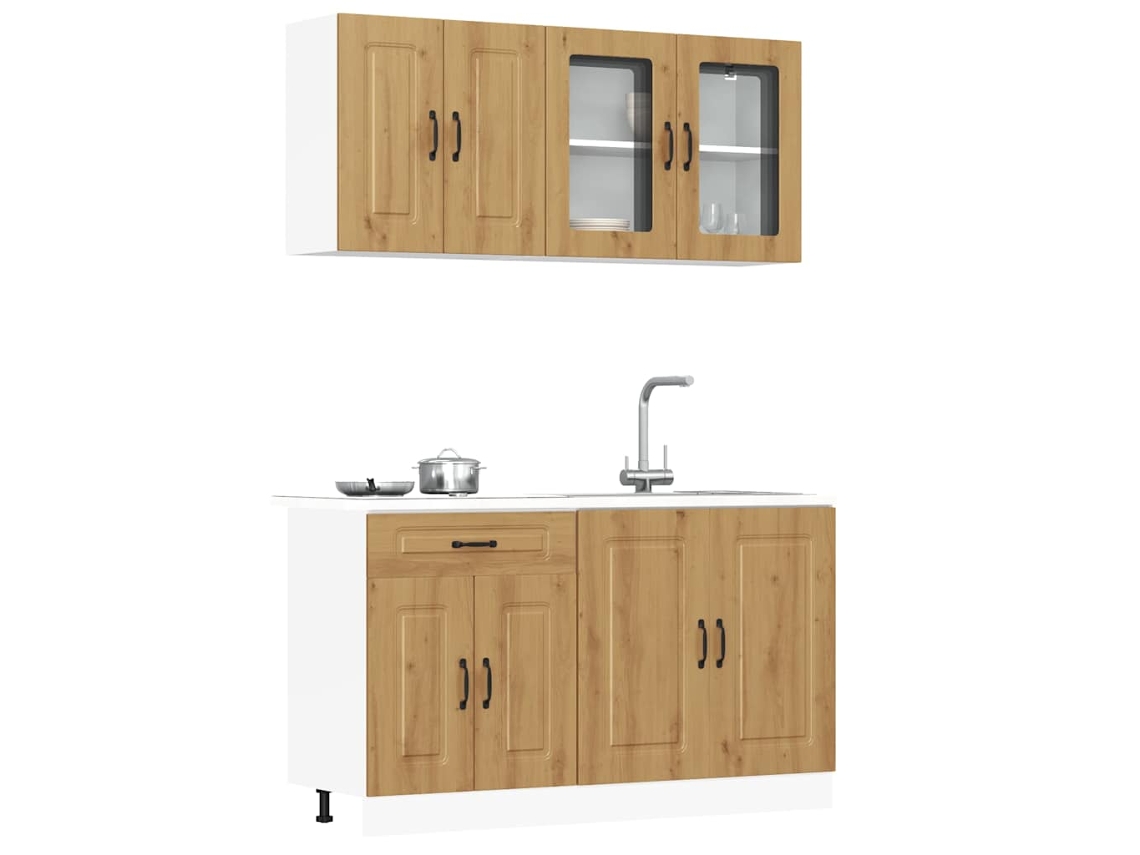 Mueble De Cocina | Armario De Cocina Kalmar 4 Uds Artesanal Roble