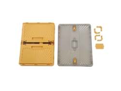 Caja de almacenamiento apilable de 3 puertas, gran capacidad, ruedas extraíbles, plegable, de plástico, con tapa, para acampar en casa.