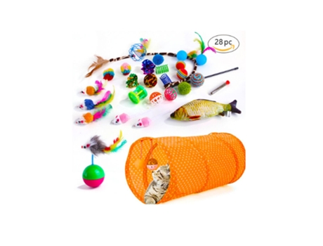 Juego de juguetes para gatos Tunnel con Teaser Stick ATI-PC