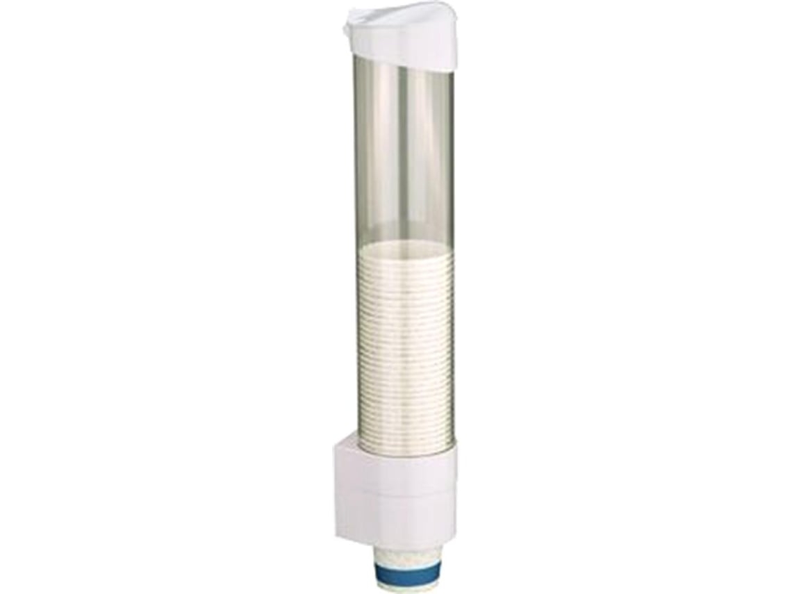 Dispensador de Vasos Blanco Adecuado para Vasos de Plástico o Papel con Diámetro Inferior a 8 Centímetros Capacidad para 80 Vasos Stelasplen