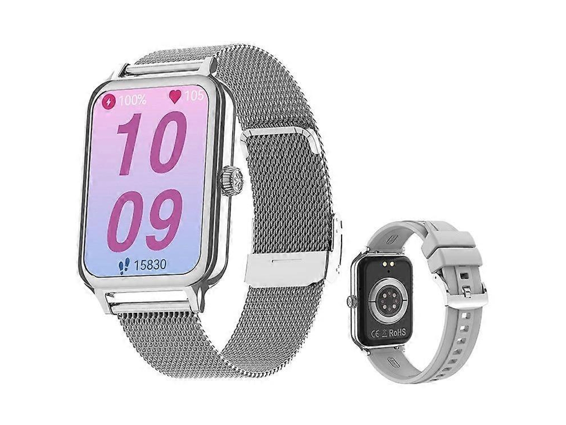Reloj inteligente con pantalla AMOLED de 1,74 pulgadas, Bluetooth, llamadas, monitor de actividad física y correa de acero/silicona. Ly Ebike