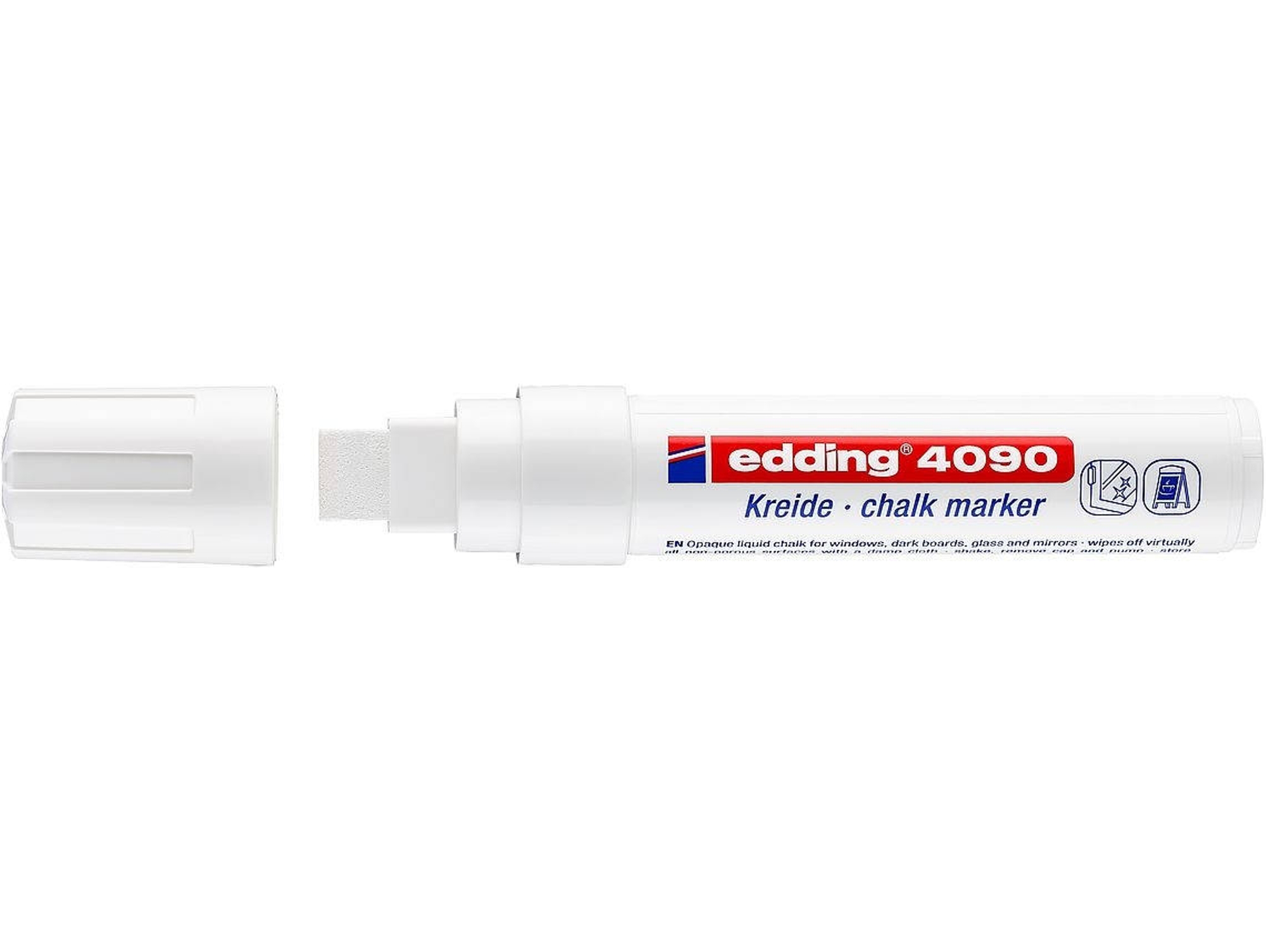 Marcador para Pizarra EDDING 4090 (Blanco - Puenta de 4.0 mm)