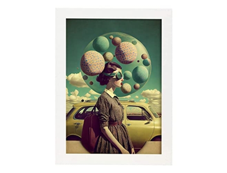 NACNIC Poster Soñador En Estilo Surrealismo Cinematográfico Ilustraciones Y Grabados De Historieta Abstracta Y Artística A3 Marcos Blancos