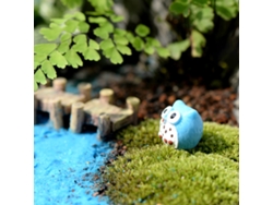 Estatua decorativa de búho azul en miniatura, de resina duradera.