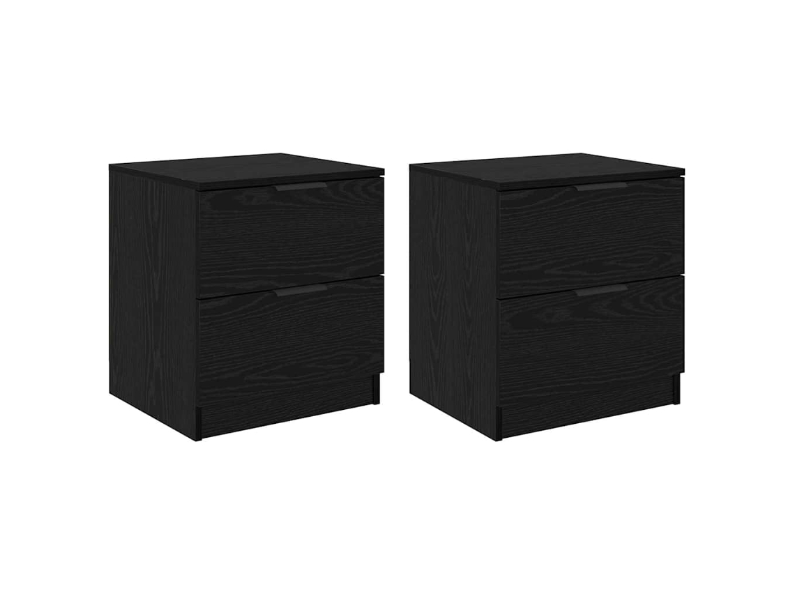 Juego de 2 mesitas de noche MAISON EXCLUSIVE en Roble Negro 45x39x50 cm