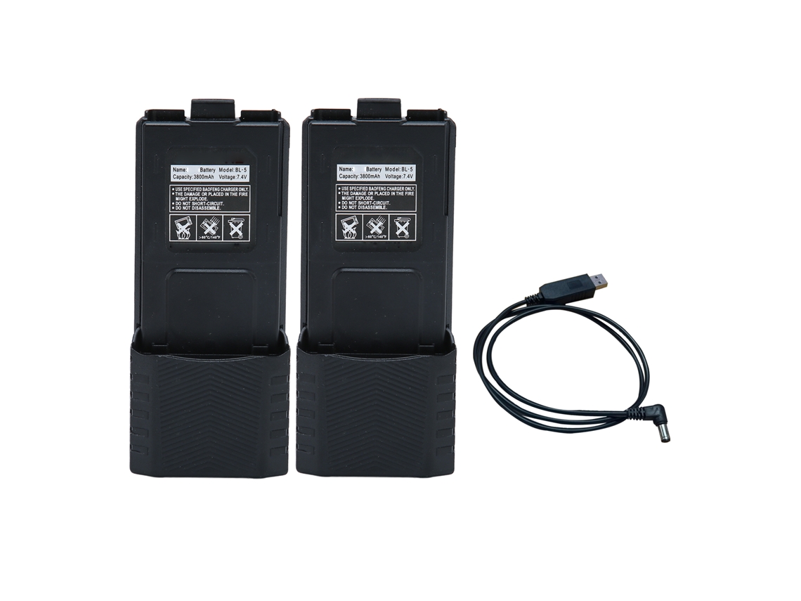 Batería De Iones De Litio De 3800 Mah Para Radio Walkie-talkie Baofeng Bf Uv5r 5ra 5rb 5rc 5rd 5ro 5re (2 Unidades)