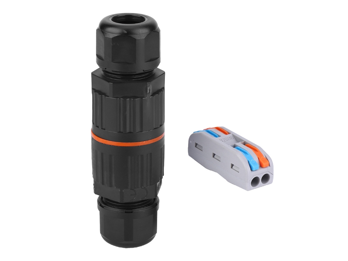 Caja De Conexiones Impermeable Ip68 Con Conector Rápido De 2 Pines Para Lámparas Y Cables Eléctricos.