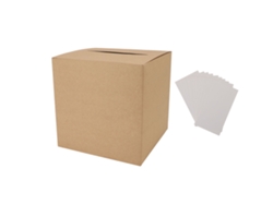 Caja Para Tarjetas De Boda, Baby Shower, Cumpleaños, Con 10 Tarjetas Blancas, 22x22x22cm