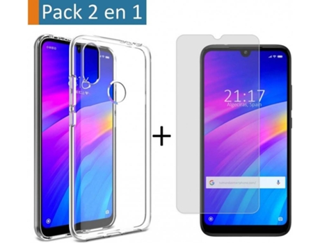 Carcasa + Protector de Pantalla Xiaomi Redmi 7 TUMUNDOSMARTPHONE Gel Transparente Transparente