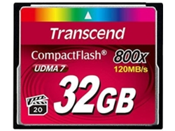 Tarjeta de Memoria CompactFlash TRANSCEND TS32GCF800 (32 GB - 120 MB/s)