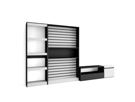 Muebles de Salón para TV 320x186x35cm Mueble Televisión Blanco y negro