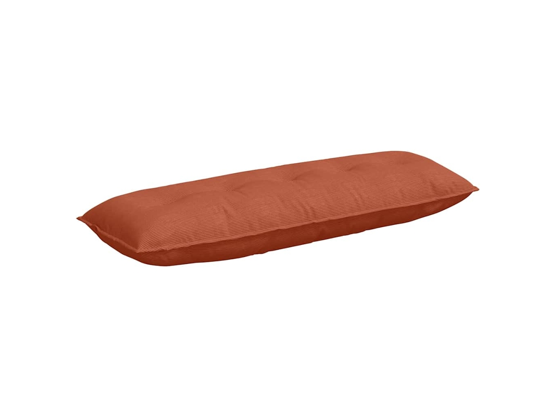 Cojín De Espalda Rojo Naranja 140 X 50 Cm Tela De Pana