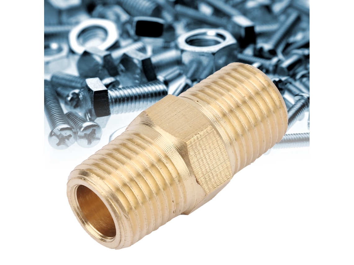 Adaptador hexagonal NPT con rosca externa de latón de 60°