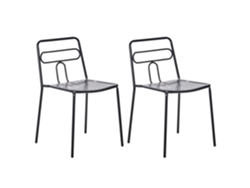 Conjunto De Cadeiras Empilháveis Para Pátio Beliani Agerola De Aço Preto 48x48x78