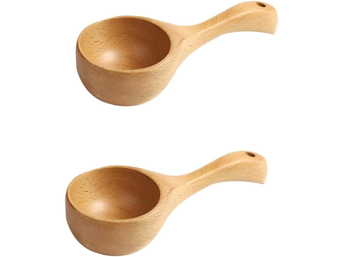 Juego De 2 Cucharones De Madera Multiusos Para Agua De Sauna Con Mango Cómodo.