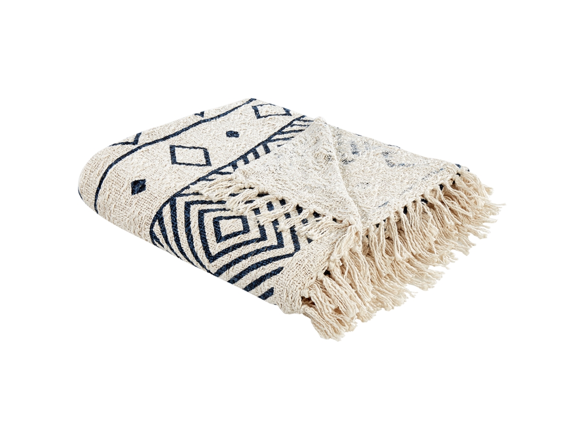 Manta BELIANI Najuy de Algodón Crema 200X220X0.5