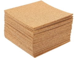 Juego de 40 posavasos cuadrados autoadhesivos de corcho, 100x100x2 mm, con adhesivo en un lado, CHABERLU