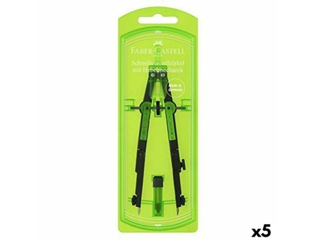 Compás Faber-Castell Negro/Verde 5 Unidades