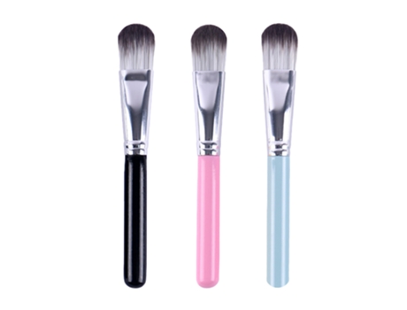 Kit De 3 Brochas Para Rímel Para Base De Maquillaje - Mango Negro, Cabello Mixto Mango En Polvo, Cabello Mixto Mango Verde, Cabello Mixto - Estuche...
