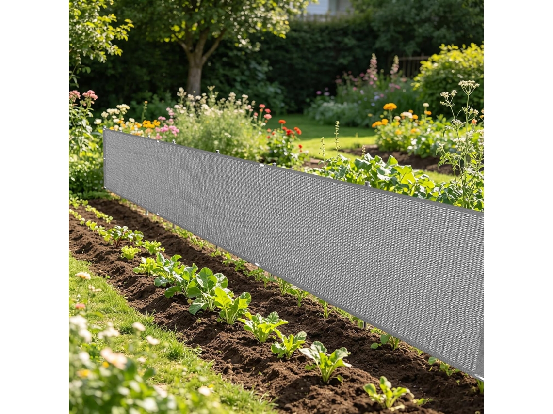 130 X 200 Cm, Mampara Privacidad, Hdpe, Protección Uv, Color Gris, Para Balcón