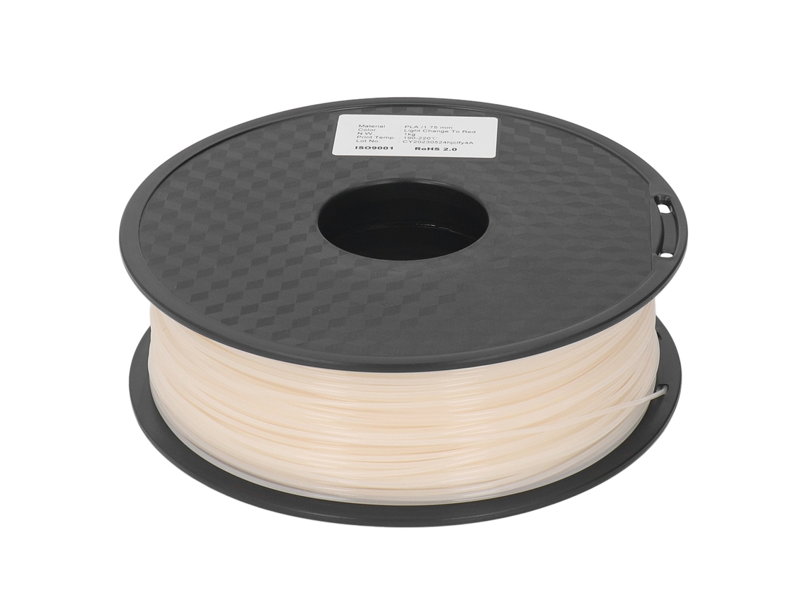 Filamento Pla 1.75mm Fotocrômico Vermelho Para Impressora 3d Consumível De Impressão 3d Enrolado Organizado