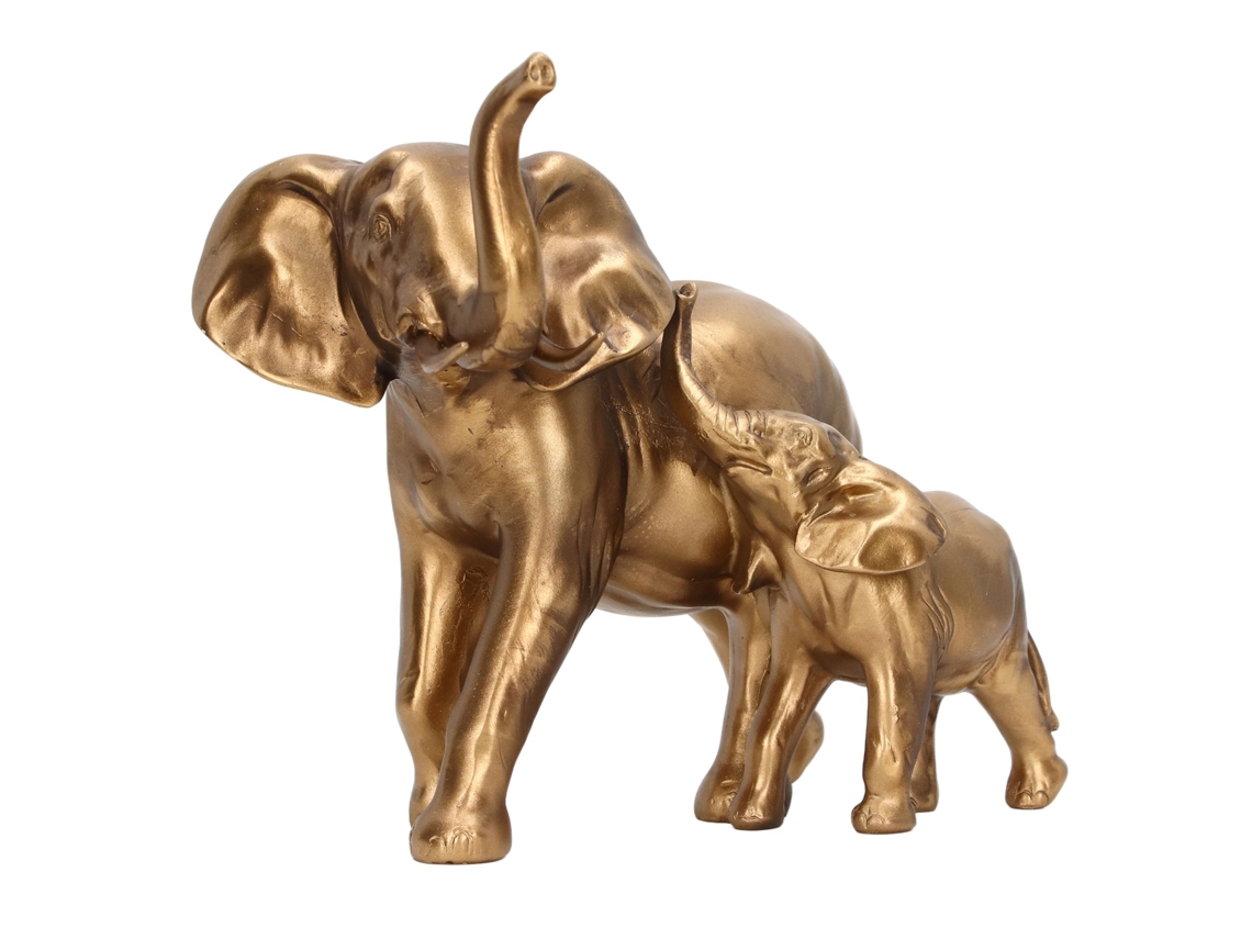 Figura De Elefante Madre E Hijo Con Terminado Antiguo, Estatua De Elefante Para Decoración De Hogar Y Oficina, Regalo Artesanal