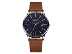 Reloj De Cuarzo Para Hombre Con Diseño De Cielo Estrellado Y Correa Sencilla De Piel Sintética.