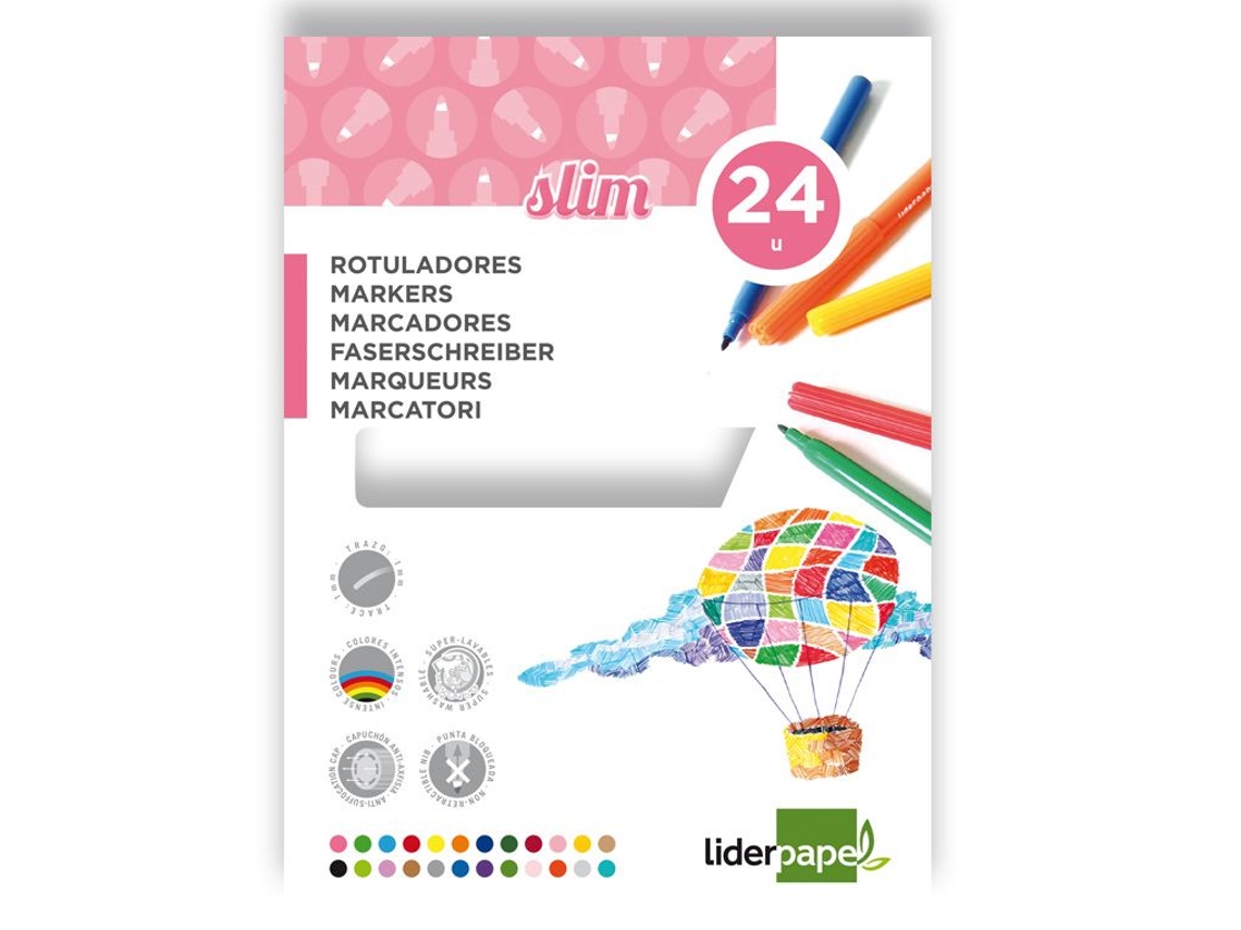 Liderpapepel Color de Color Slim 24 Unidades