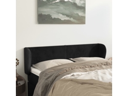 Cabecero de terciopelo negro 147x23x78/88 cm