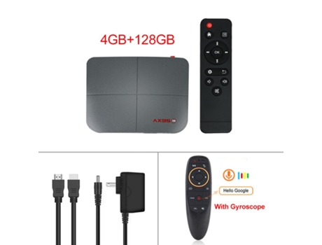 Box Smart Tv Para Android 9,0 10,0 4 + 218g receptor de TV 4 + 128G_enchufe australiano + control remoto G10S