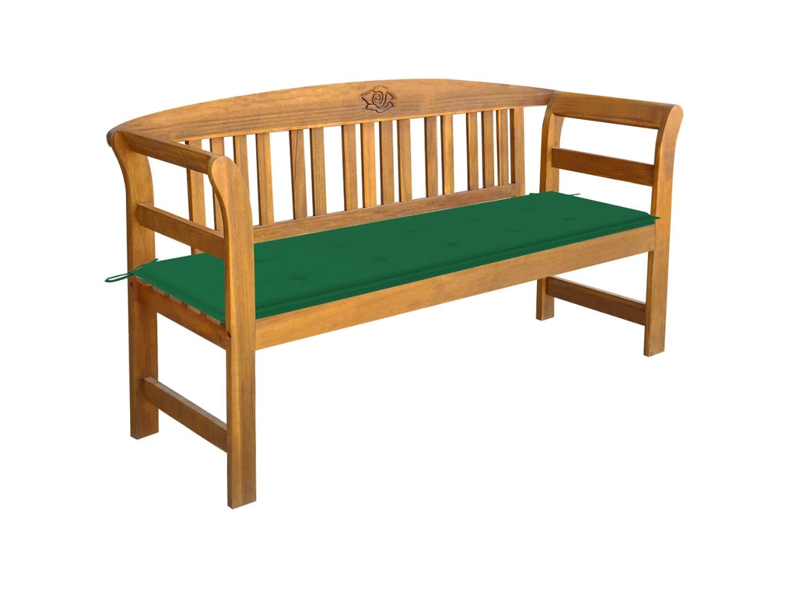 Lovely Home Banco de Jardín con Cojín 157 Cm Madera de Acacia Maciza