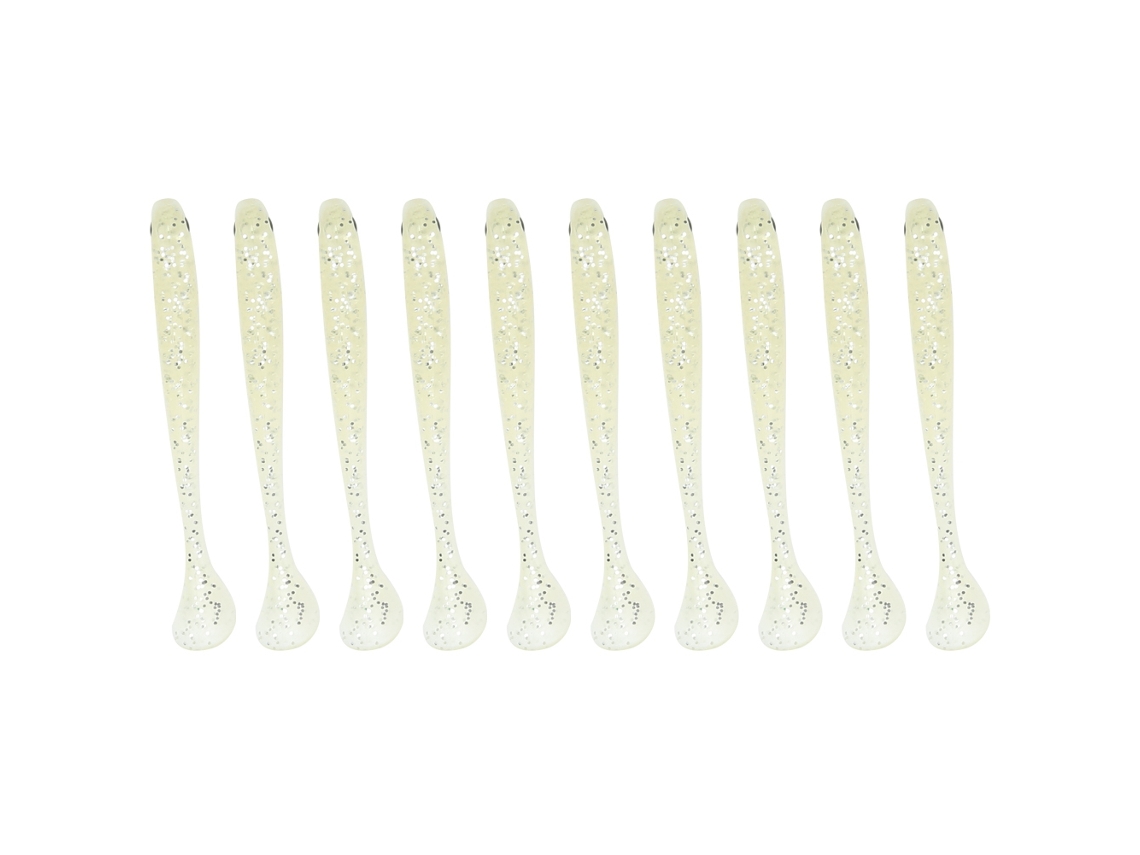 Ar41 10pcs Cebo Artificial Gusano Suave Cola T 75mm Para Pesca Accesorios Plata