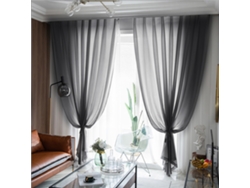 2 piezas de cortinas semitransparentes lisas con ojales, tela texturizada, filtro de luz para dormitorio y sala de estar.