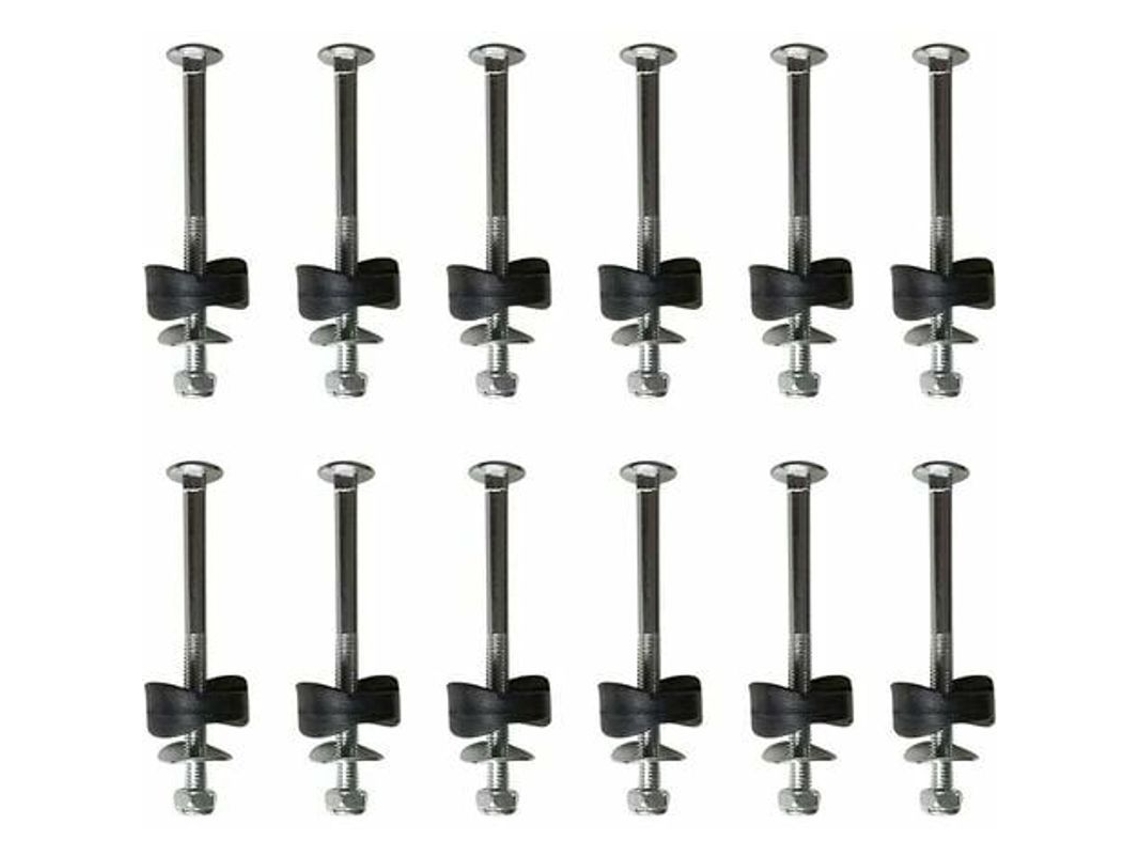 Repuesto Para Cama Elástica: 12 Espaciadores Con Tornillos De Acero Galvanizado - Tornillo De 6 Mm X 77 Mm